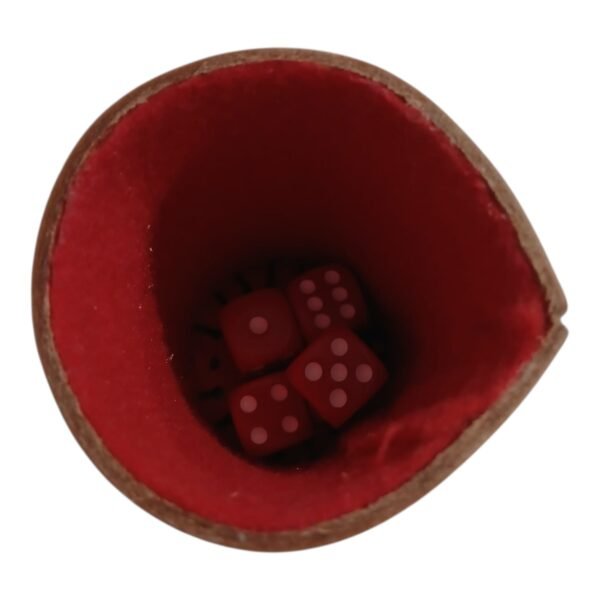 Generala Juego Mesa 5 Dados Cubilete Cuero Cosido A Mano Bisonte