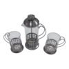 set cafetera 57911334 1 Set De Cafe Cafetera Con Embolo + 2 Pocillos Acero Inox Vidrio