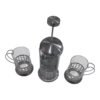 set cafetera 57911334 3 Set De Cafe Cafetera Con Embolo + 2 Pocillos Acero Inox Vidrio