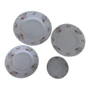 Set Juego De Vajilla De 24 Platos Redondos Decorados Playos Hondos