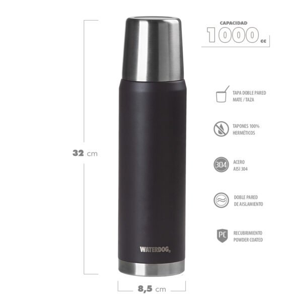 termo obus1000ch 3 Termo 1 Litro Waterdog Acero Inoxidable Obus Camping Local
