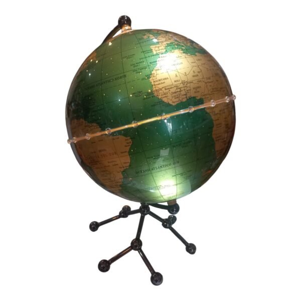Globo terráqueo Gloter de 20 cm encendido con la luz LED interior, con África y el Atlántico al frente