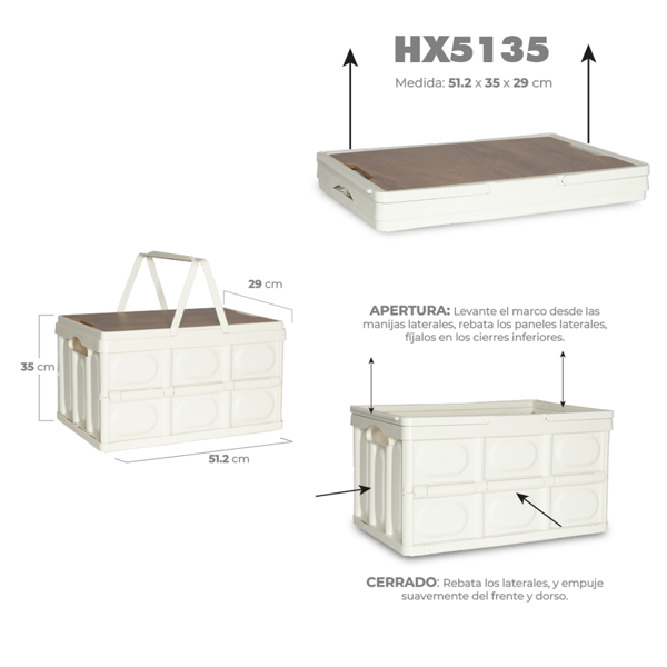 Medidas y forma de plegado del canasto plegable HX5135