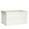 Canasto plegable blanco armado sin tapa