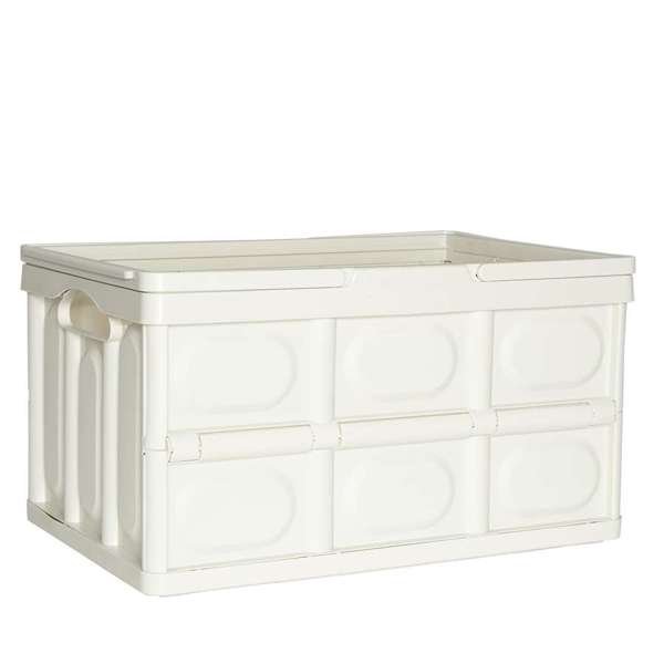 Canasto plegable blanco armado sin tapa