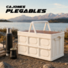 Canasto plegable con tapa en un paisaje al aire libre