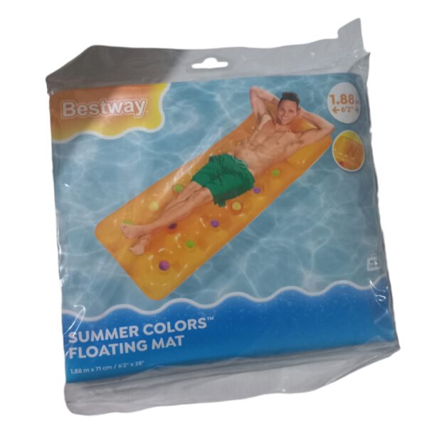 Colchoneta inflable Bestway 43014 naranja en su envase