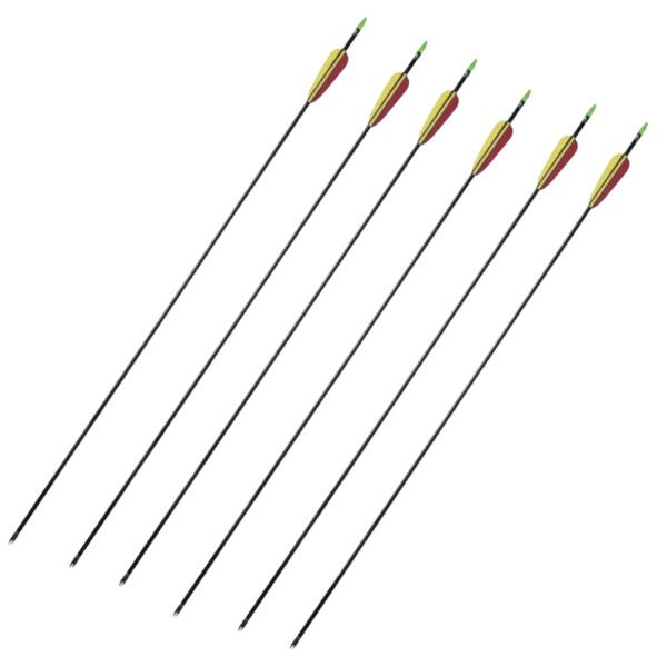 Pack de 6 flechas de fibra de vidrio EK VD-055K de 28 pulgadas Pack de 6 flechas de fibra de vidrio EK VD-055K de 28 pulgadas