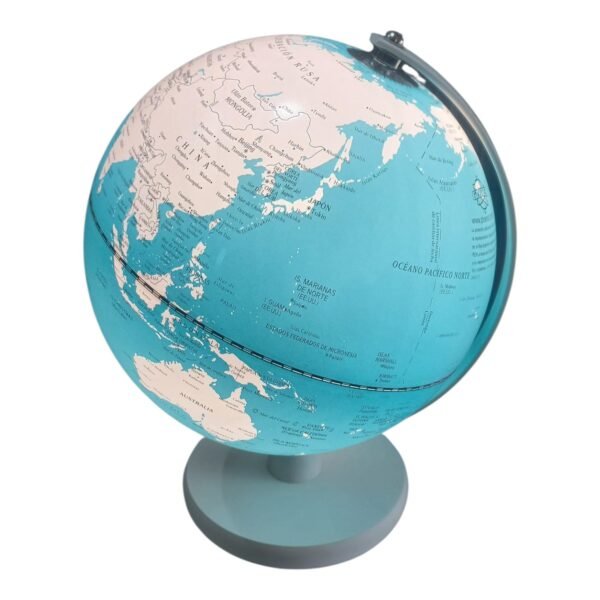 Globo terráqueo Gloter de 20 cm visto en ángulo