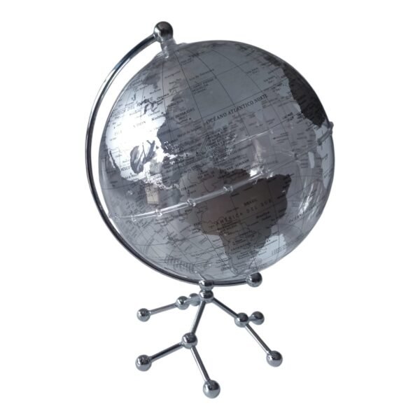 Globo terráqueo Gloter Tokio transparente Globo terráqueo Gloter Tokio de 20 cm transparente con base y meridiano de metal cromado