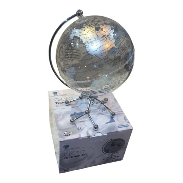 Globo terráqueo Gloter Tokio sobre caja Globo terráqueo Gloter Tokio transparente apoyado sobre su caja
