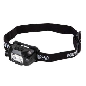 Linterna minera recargable Waterdog WOL9002 con banda elástica, vista frontal