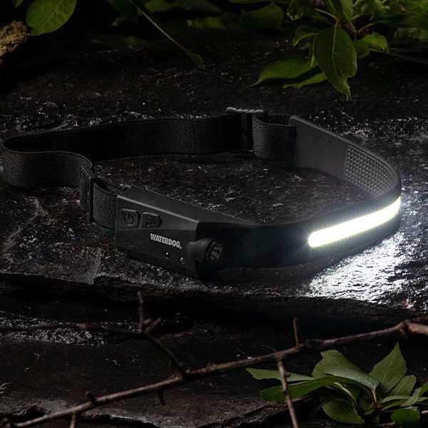 Linterna Minera Waterdog WOL9036 - Luz frontal nocturna Linterna minera Waterdog WOL9036 iluminando de noche al aire libre