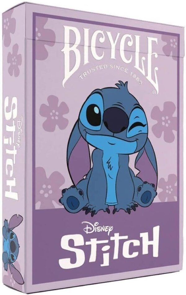 Naipes Bicycle Stitch de Disney con reverso púrpura Naipes Bicycle Stitch de Disney con reverso púrpura