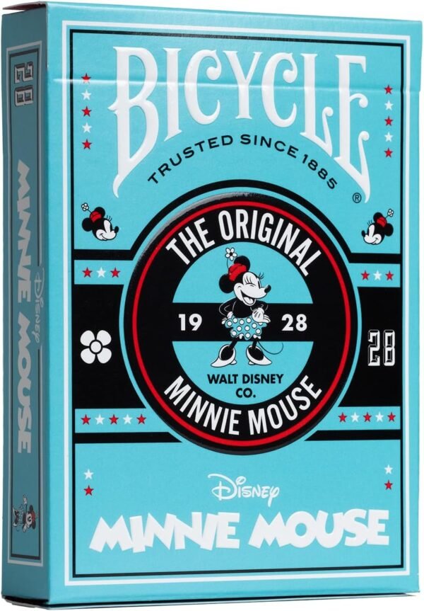 Estuche celeste de los naipes Bicycle Minnie Mouse de Disney