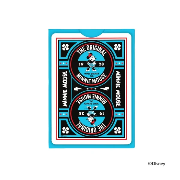 Reverso celeste y negro de las cartas Bicycle Minnie Mouse