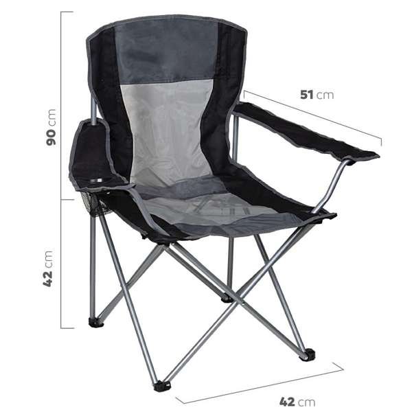 Sillón director plegable Waterdog CHA96086 negro Medidas del sillón plegable Waterdog CHA96086 negro