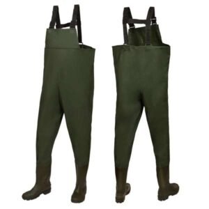 Wader con botas Waterdog N10200520 verde, vista de frente y espalda
